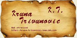 Kruna Trivunović vizit kartica